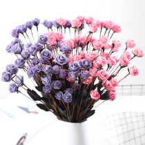 Simulation of small rose bouquet decorations home living room coffee table PE plant single dried flower silk flower floral ornaments