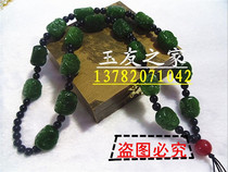Xinjiang Hetian Jade Jasper Necklace Eighteen Arhat Necklaces Carved Hetian Jade Jasper Necklace Special Offer