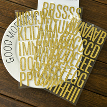 Judy handmade book material scrapbook diy album Diary gold flat letter sticker 3 pieces