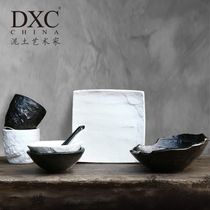 DXC creative dishes and dishes set Chinese and Japanese simple household personality breakfast ceramic tableware Wedding gift