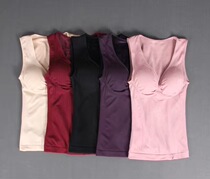 New womens bamboo charcoal thermal thickening warm body shaping body high elastic three-dimensional bust bottoming bra vest BZ