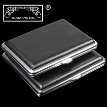 Double gun cigarette case 20 pieces portable clamshell personality creative metal mens ultra-thin womens fine cigarette case cigarette clip