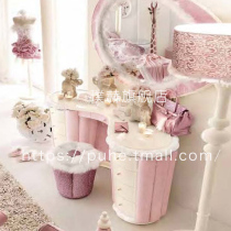 Pink European style dressing table Princess powder dream bedroom childrens makeup table girl oversized custom
