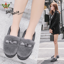 Doug shoes women winter plus velvet autumn 2021 new fur shoes women wear cotton shoes women winter Joker a pedal shoes