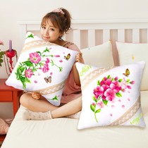 Cross stitch pillow cover 2021 new thread embroidery couple a pair of living room handmade pillow flower series self-embroidery