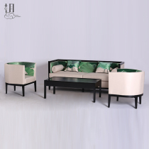  New Chinese fabric sofa combination Hotel clubhouse model tenant hall Solid wood removable and washable leisure sofa furniture