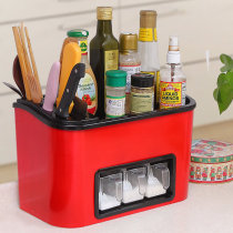 Multifunctional kitchen plastic storage rack Seasoning supplies knife kitchen storage box