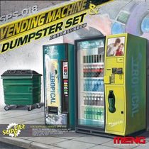 MENG assembly model SPS018 vending machine and trash can set 1 35