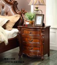 Meng Culvert-Style Bed Head Cabinet American Solid Wood Bed Head Cabinet Solid Wood Carved Bed Head Cabinet American Bedroom Solid Wood Bed Head Cabinet