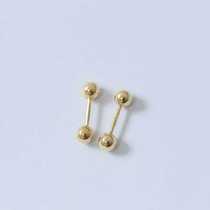 Screw screw color gold 18K rose gold platinum gold ball earrings AU750 free of picking and preventing off ear nails