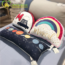 Modern House Korean version of ins cute clouds rainbow embroidered pillow car childrens room decoration pillow