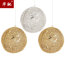 Christmas decorations wrought iron decoration hanging ball iron wire ball colored ball hotel ceiling large scene decoration arrangement