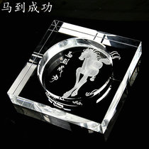 Crystal ashtray fashion creative gift large boutique European style ashtray deep carving