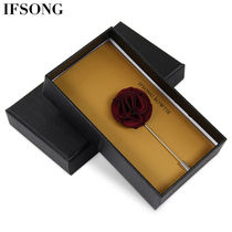 Mens brooch suit accessories host suit Japanese and Korean fashion British collar flower corsage simple peony flower