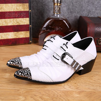 2014 New Pointy Gold Accessories Lace Genuine Leather Shoes Crocodile Inn Business Comeback Business Retro Fashion Leisure-men Leather Shoes