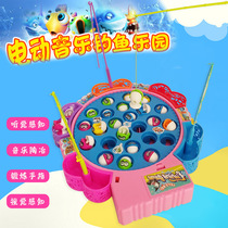 Childrens Electric Fishing Toy Suit Play Water Electric Magnetic Rotary Puzzle Baby Kids Play With Music