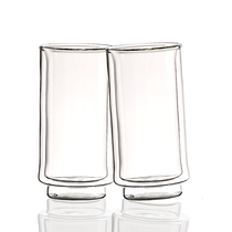 Ou Wei heat-resistant transparent glass set creative double water cup Milk Cup fruit juice Cup fashion Double Cup