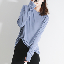 Two fog-coloured texture base 100 lap pure color blouses undershirt autumn new copper ammonia silk women