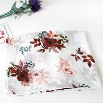 Foreign trade export goods 2018 spring and summer temperament silk scarf European and American women printed scarf shawl white background mix and match broken flowers