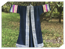 Miao Dong Shen Yun handicrafts 5154 original long autumn coat batik native cloth top seven sleeves