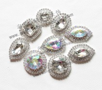 Colorful high-end Crystal fake button sweater coat clothing button Diamond jacket buckle single shoe sandals bag sticker