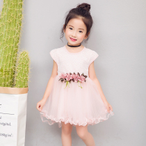 Summer New Childrens Dress Girl Dress Girl Girl Dress Girl Baby Leisure Princess Dress Summer Child Cool Sleeveless Dress