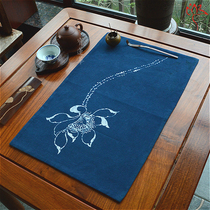 Natural Vegetal Dyers Dyed Cloth Mat Yao group Wax Dyeing Tea Mat scenocarb mat Tea cloth Mat Table Flag Earth Cloth Mat