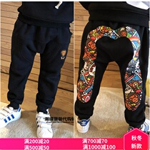 Tide brand bape childrens clothing autumn and winter New apes head Big M Haren pants men and women children plus velvet trousers trousers
