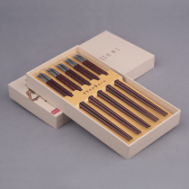 NEWREA NEW SHARP B GRADE SERPENT WOOD STAINLESS STEEL CHOPSTICKS CUTLERY 5 DOUBLE SUIT