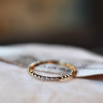  Wei Jiacardamom bean bean arm bright seven stars natural diamond 10 5 points 18K gold ring tail ring 