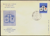 XF008 First Day Cover of Yugoslavia 1972 Olympic Week