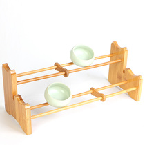 Gongfu tea cup holder Bamboo and wood tea set Tea ceremony zero with bamboo handmade single-layer bamboo tea cup holder