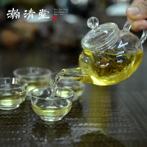 Bubble black tea glass pot glass flower tea with inner bubble teapot set heat-resistant and high temperature filter kung fu tea