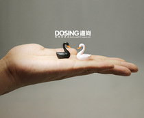 Foreign trade genuine bulk cargo simulation animal mini version black and white swan miniatures plastic doll ornaments