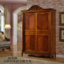 Meng Han European two-door wardrobe American solid wood wardrobe antique carved wardrobe American two-door wardrobe spot promotion