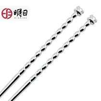 Tomorrow children practice chopsticks training chopsticks 3-6 years old 999 sterling silver home baby antibacterial free lettering gift