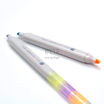 Japanese KOKUYO) WILL) large-capacity double-head two-color fluorescent marker pen for marking