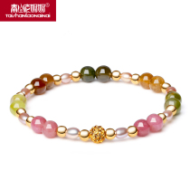 Taishan grandma Bixi bracelet single ring Brazilian personality candy crystal decorative freshwater pearl hand string