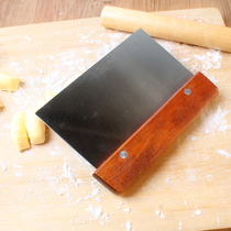 Stainless steel flour scraper noodle slicing knife pancake scraper cake rice scraper wooden handle noodle cutter