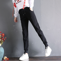 Sports pants womens loose leg trousers Spring and Autumn Winter Slim Plus velvet casual pants children 2021 New Haren pants