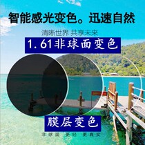 Rapid film layer discoloration 1 67 ultra-thin 1 61 aspherical resin ultra-light anti-blue myopia old flower glasses sheet