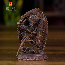 (Tibetan village) Tibetan Buddhism Nepal handmade 9 cm bronze Lion surface empty Mother Buddha statue of Buddha