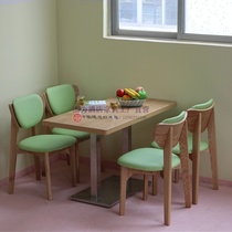 Simple milk tea shop dessert drink shop coffee shop table and chair combination modern Western restaurant table and chair butterfly solid wood chair