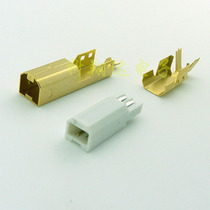 Gold-plated high-quality USB square port plug USB type b interface fever gold-plated DIY welding wire type three-piece set