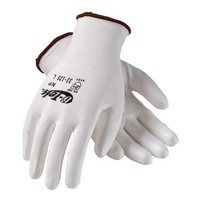 PIP33-105 white PU polyester gloves operating gloves greaterproof and abrasion-resistant