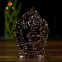 (Tibetan village) Tibetan Buddhism Nepal handmade bronze Black Nugaga Buddha statue