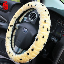 Red rhyme plush steering wheel cover football winter warm handle cover FOX Speed Coruz BMW Passat