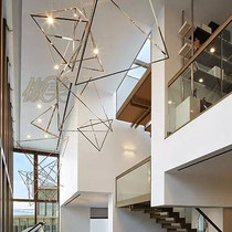 Showroom luminous tripod air hanging decoration engineering soft fit metal hanging decoration ceiling creative hanger decoration custom-made