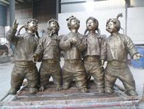 FRP antique figure sculpture campus patriotic Young Pioneers sing singing landscape sculpture