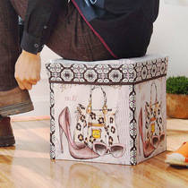Uqi Inron retro containing stool folding storage stool laminated non-woven fabric changing shoes stool footrest stool